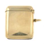 An early 20th century 9ct gold vesta case.