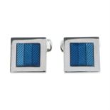 A pair of silver and enamel cufflinks, by Pedro Duran.