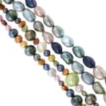 A selection of dyed freshwater cultured pearl jewellery, to include necklaces and bracelets.