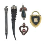 A small selection of Victorian and later gem-set jewellery. Some AF.