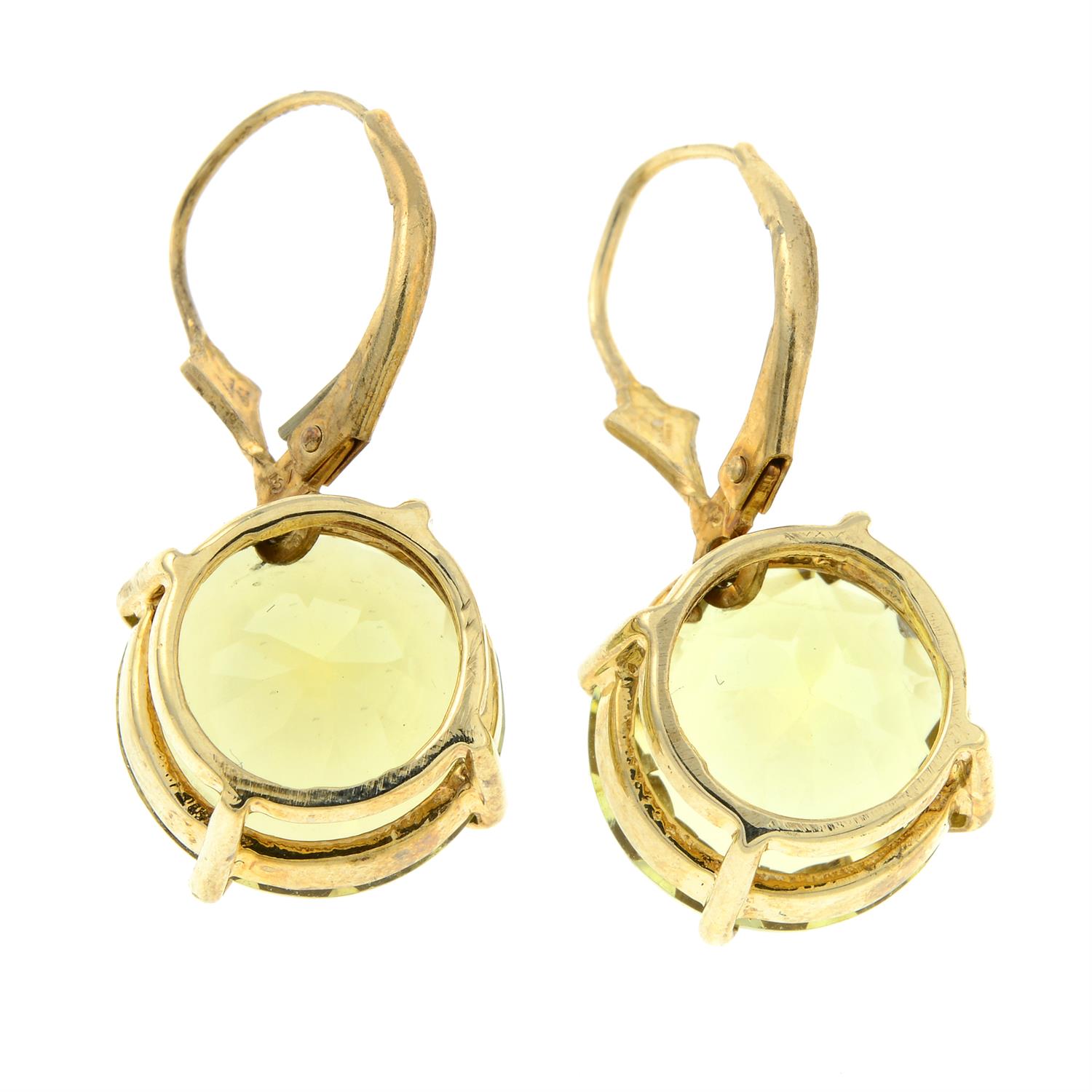 A pair of citrine earrings. - Image 2 of 2