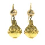 A pair of early 20th century drop earrings.