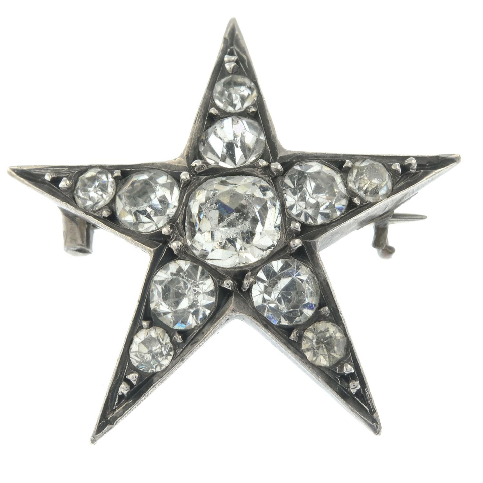 A late 19th century paste star brooch.