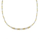 A cubic zirconia bi-colour necklace.