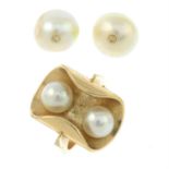 Three cultured and imitation pearl jewellery.