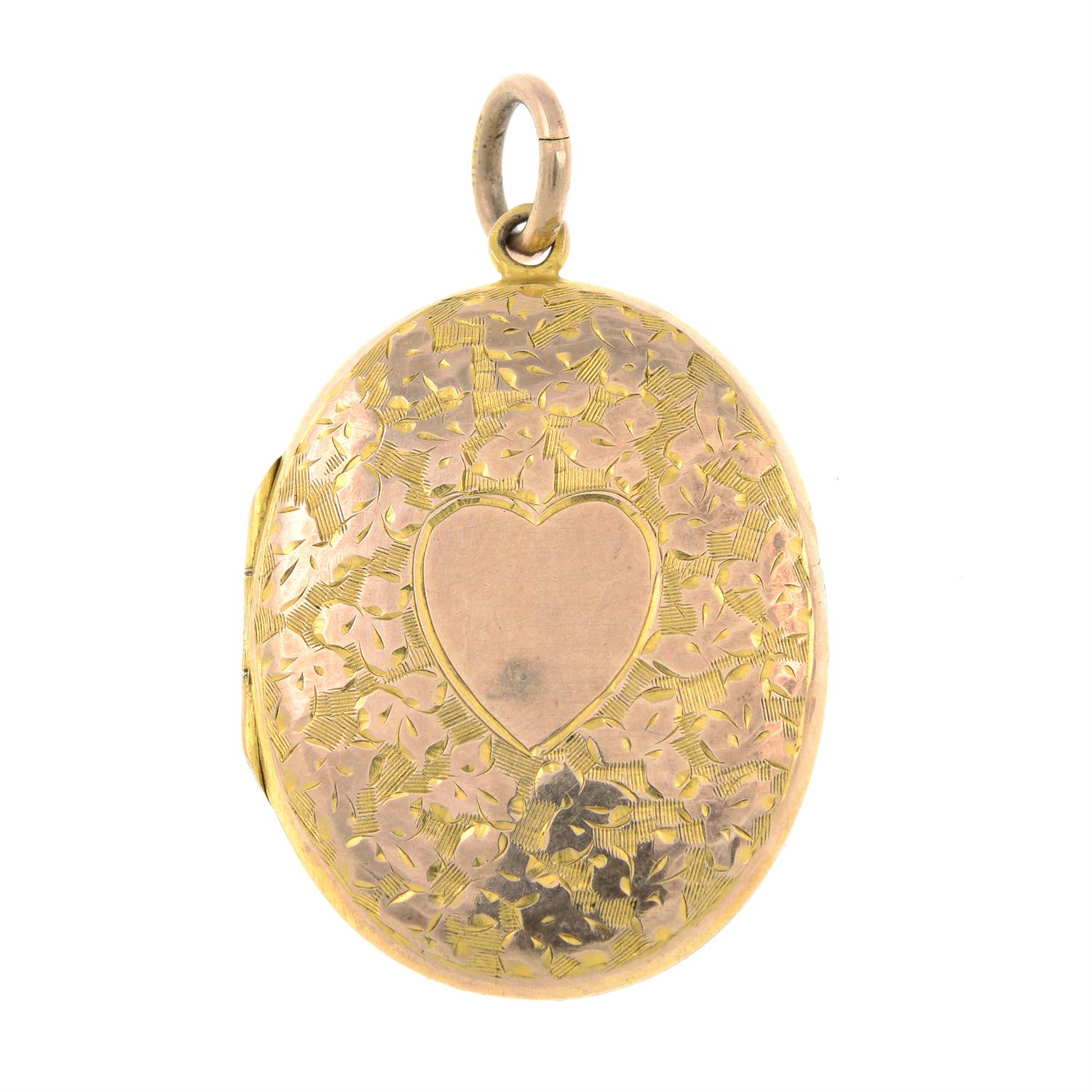 An early 20th century 9ct gold locket, with foliate motif.