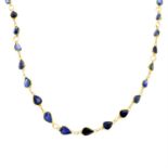 A sapphire line necklace.