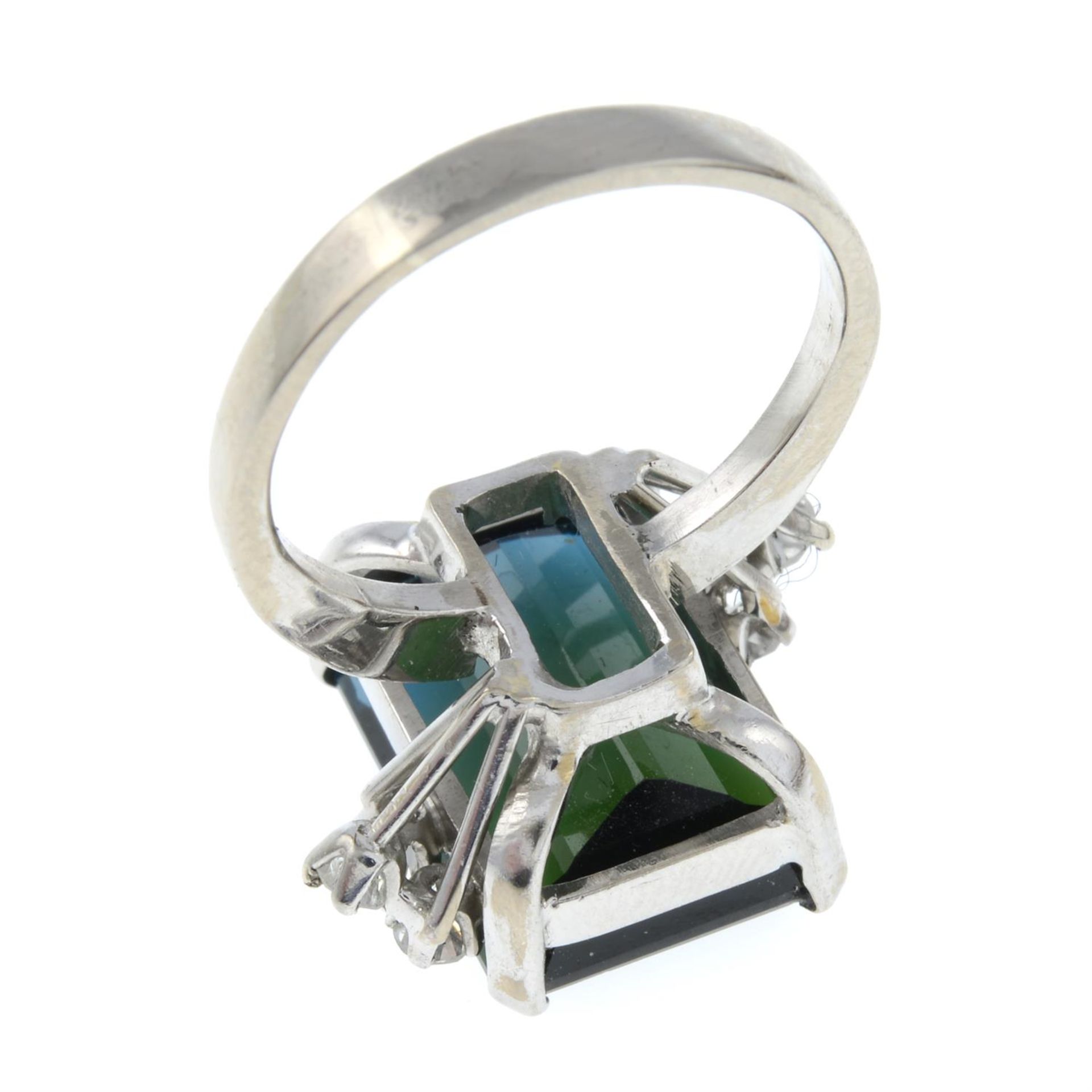 A bi-colour tourmaline and diamond dress ring. - Image 3 of 3