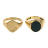 Two 9ct gold signet rings.