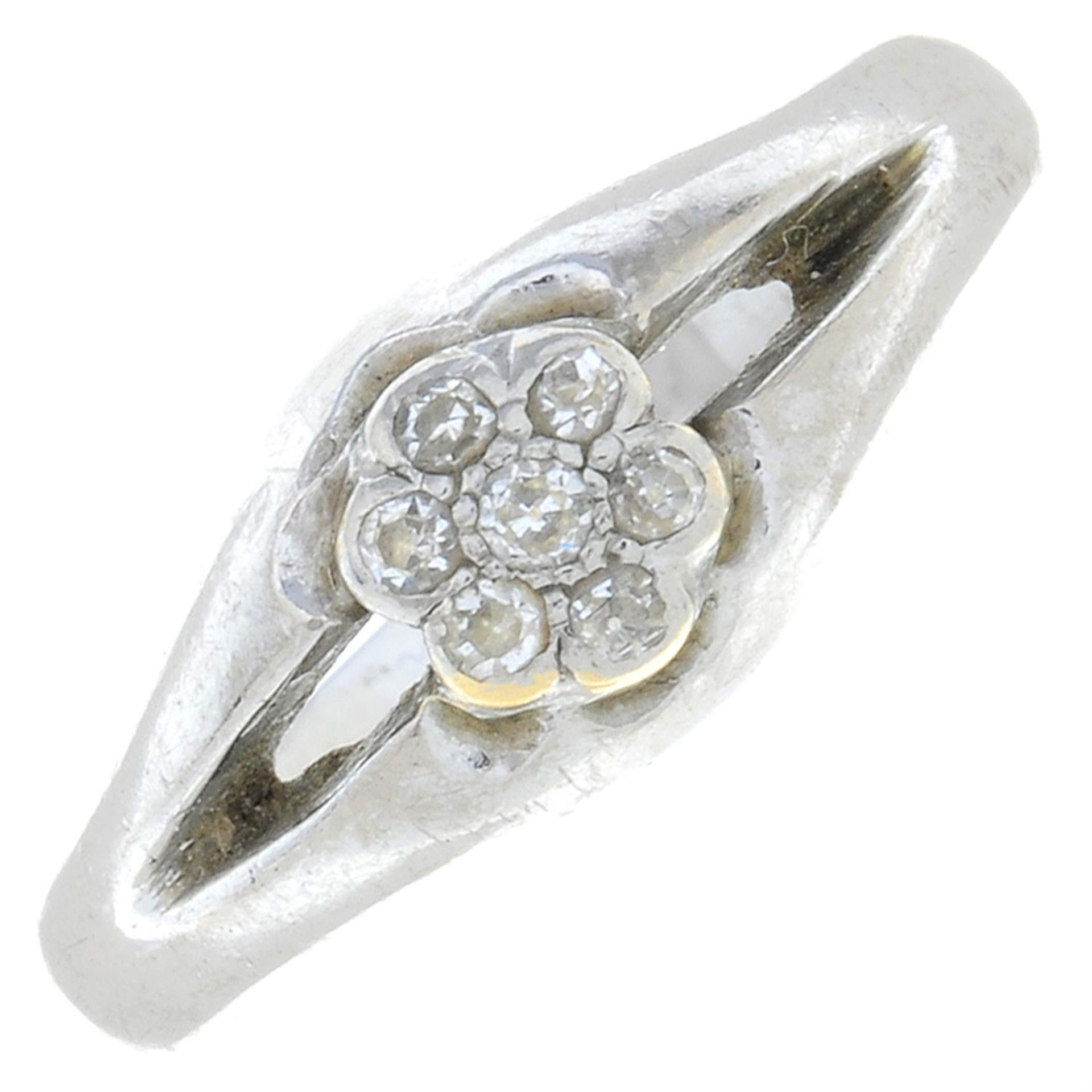 An 18ct gold diamond floral cluster ring.