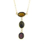 A 9ct gold vari-hue zircon necklace.