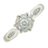 An 18ct gold diamond cluster ring.