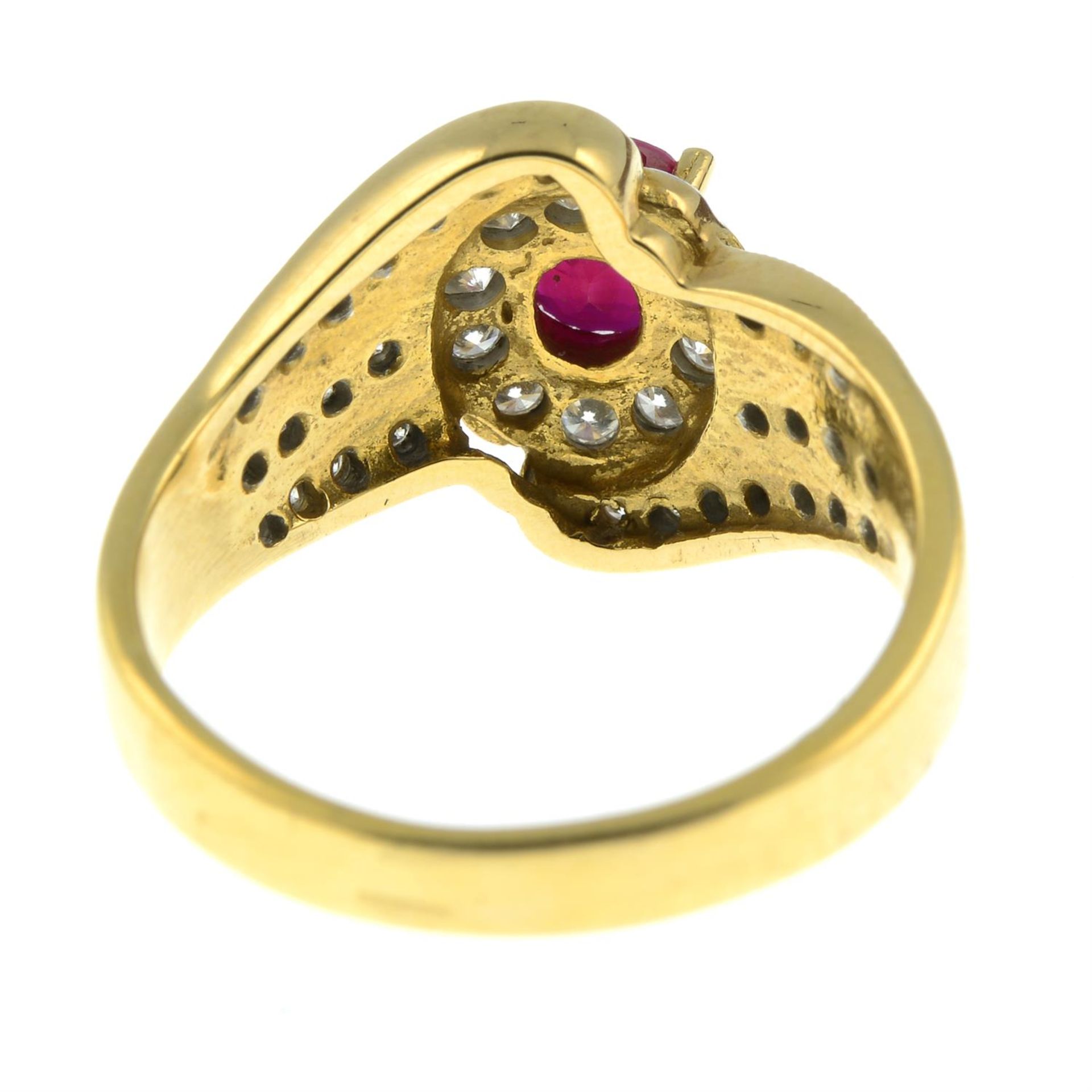 A ruby and diamond dress ring. - Image 3 of 3