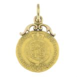 A mounted 1802 guinea coin pendant.