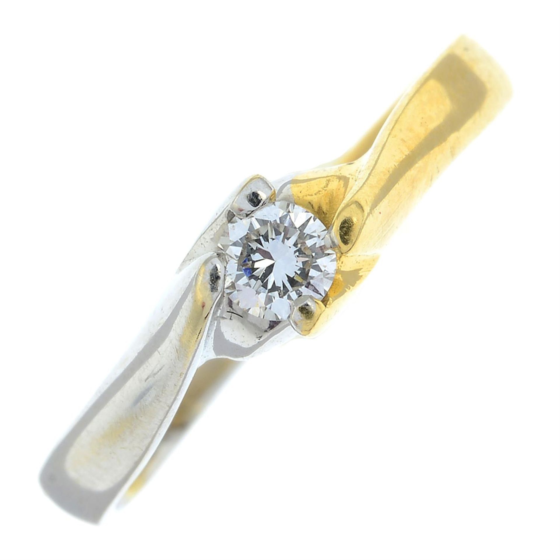 A brilliant-cut diamond single stone ring.