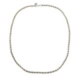 A silver twisted rope chain necklace, by Tiffany & Co.
