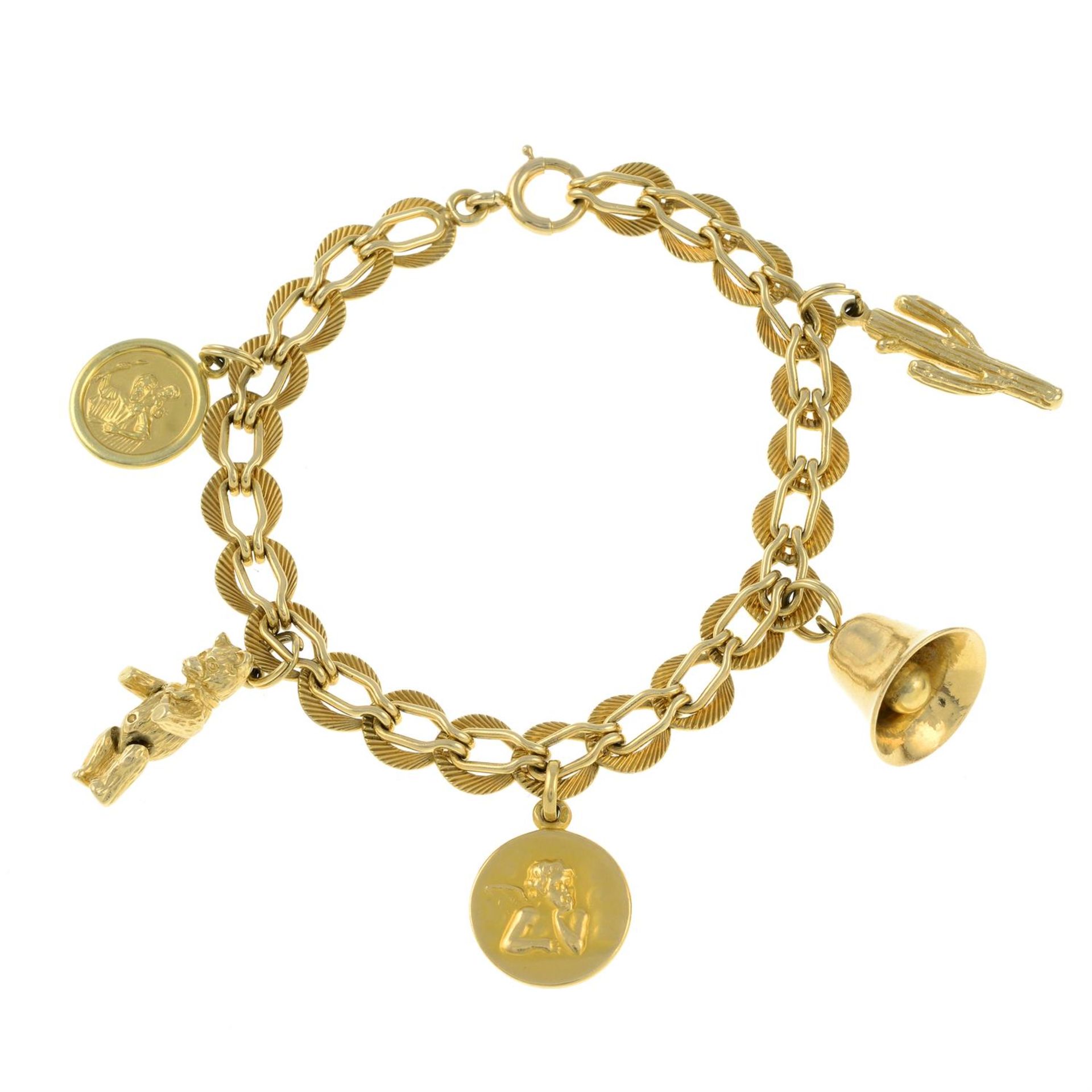 A fancy-link charm bracelet.