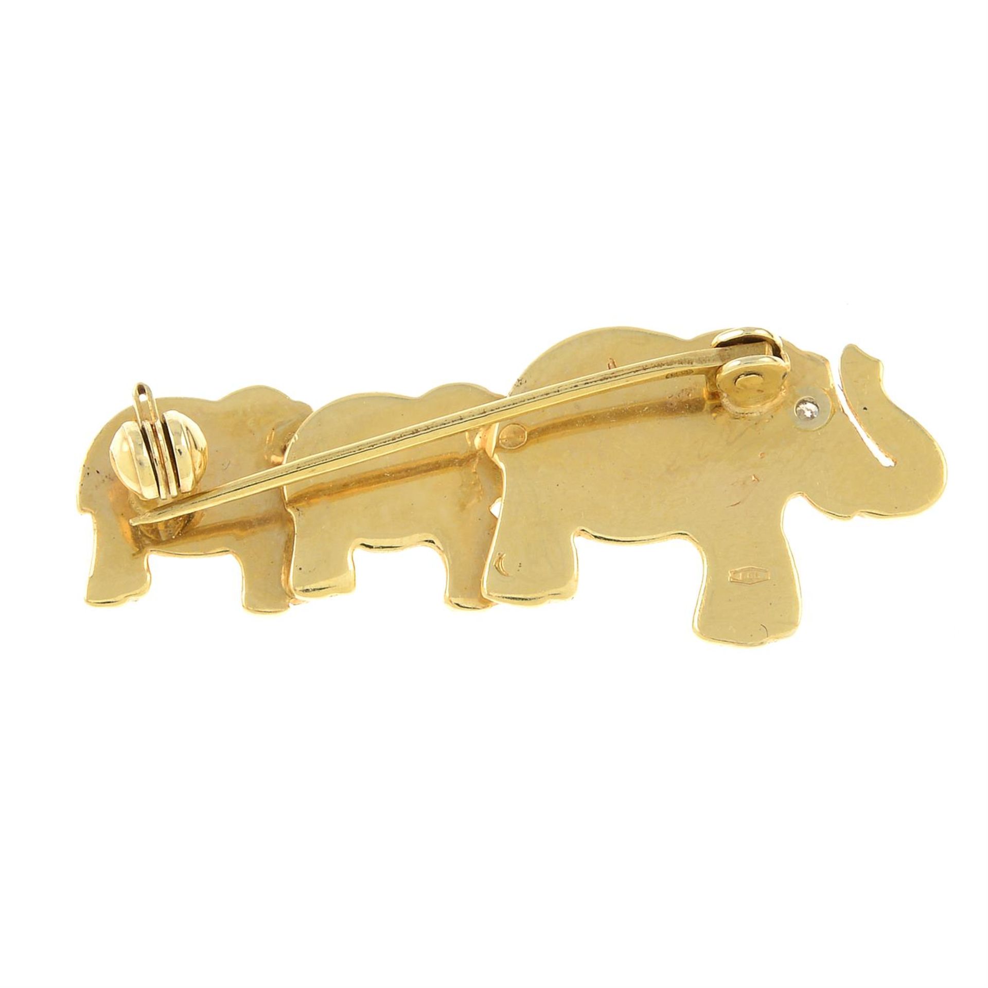 A diamond elephant brooch. - Image 2 of 2