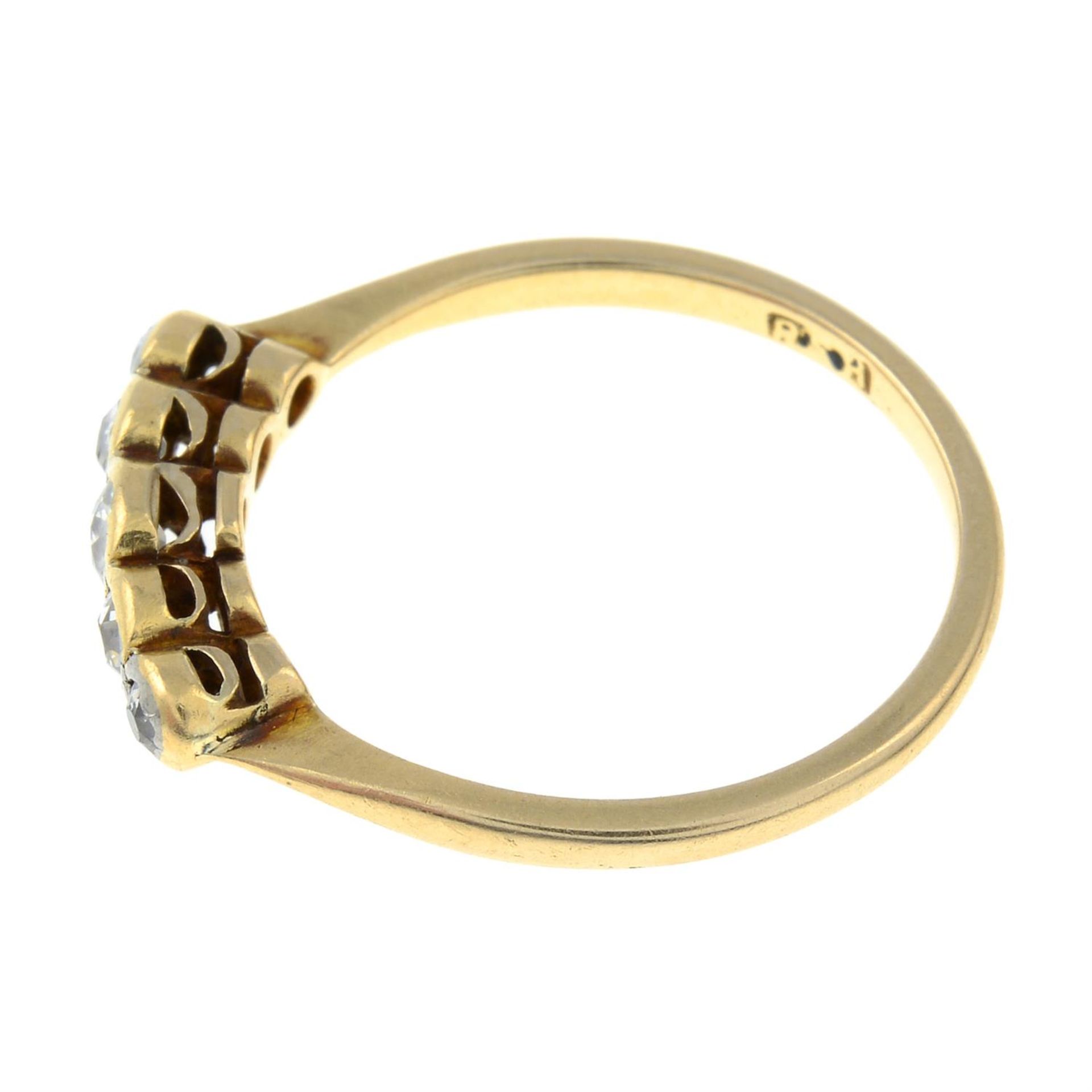An early 20th century 18ct gold old-cut diamond five stone ring. - Image 2 of 3