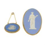 A cameo pendant and brooch, by Wedgwood.