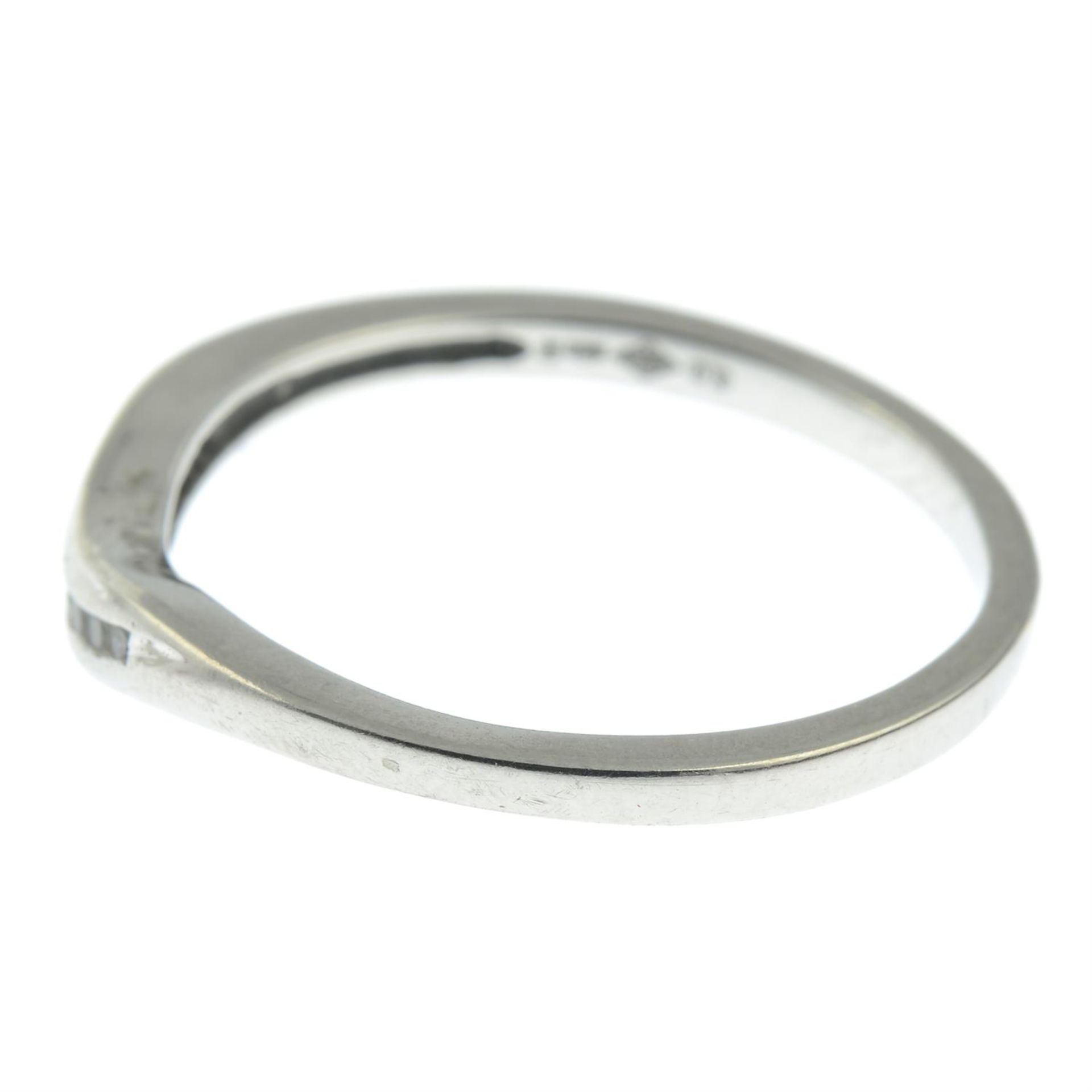 A platinum diamond band ring. - Image 2 of 3