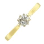 An 18ct gold diamond single-stone ring.