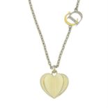 An enamel heart necklace, by Christian Dior.