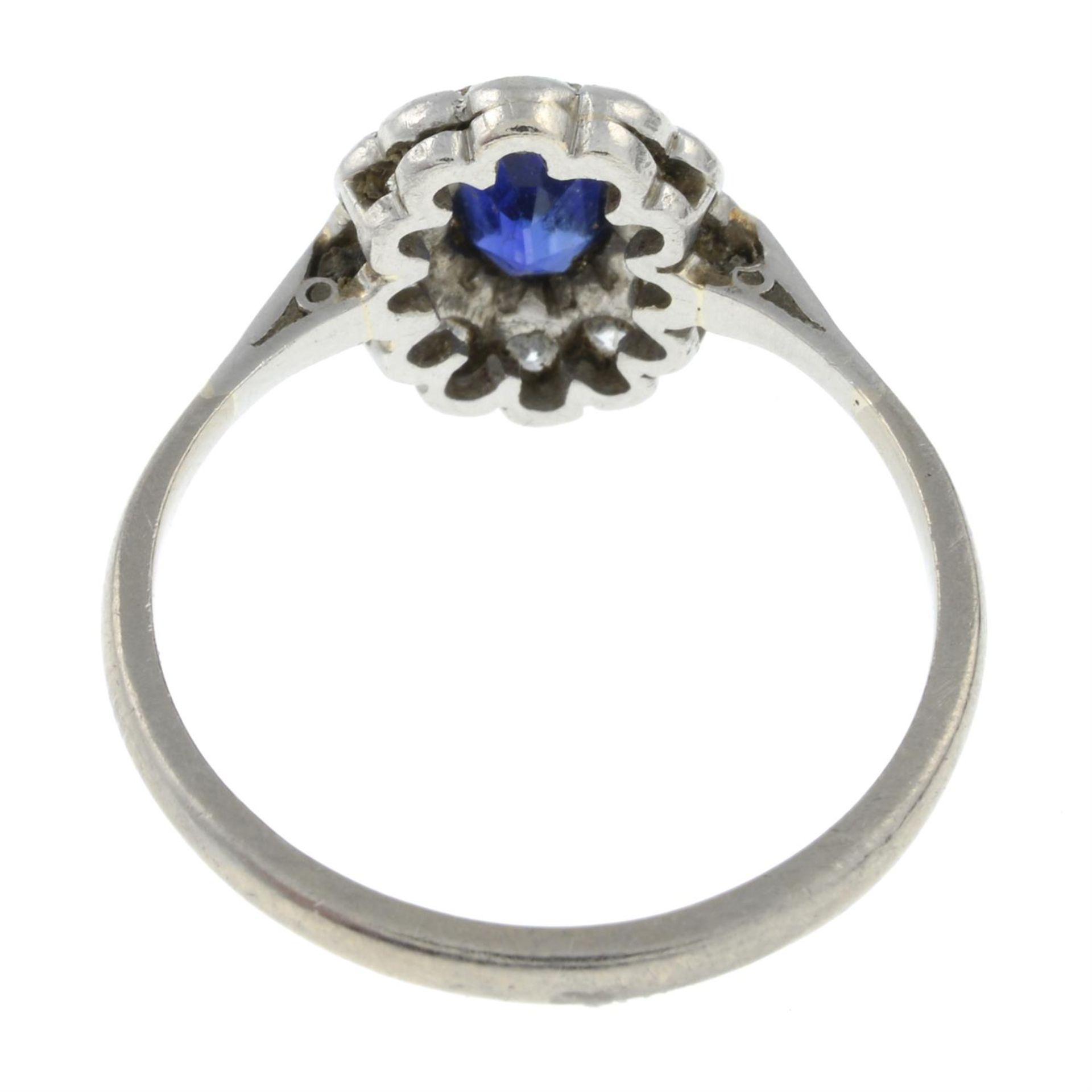 A sapphire and diamond cluster ring. - Image 3 of 3