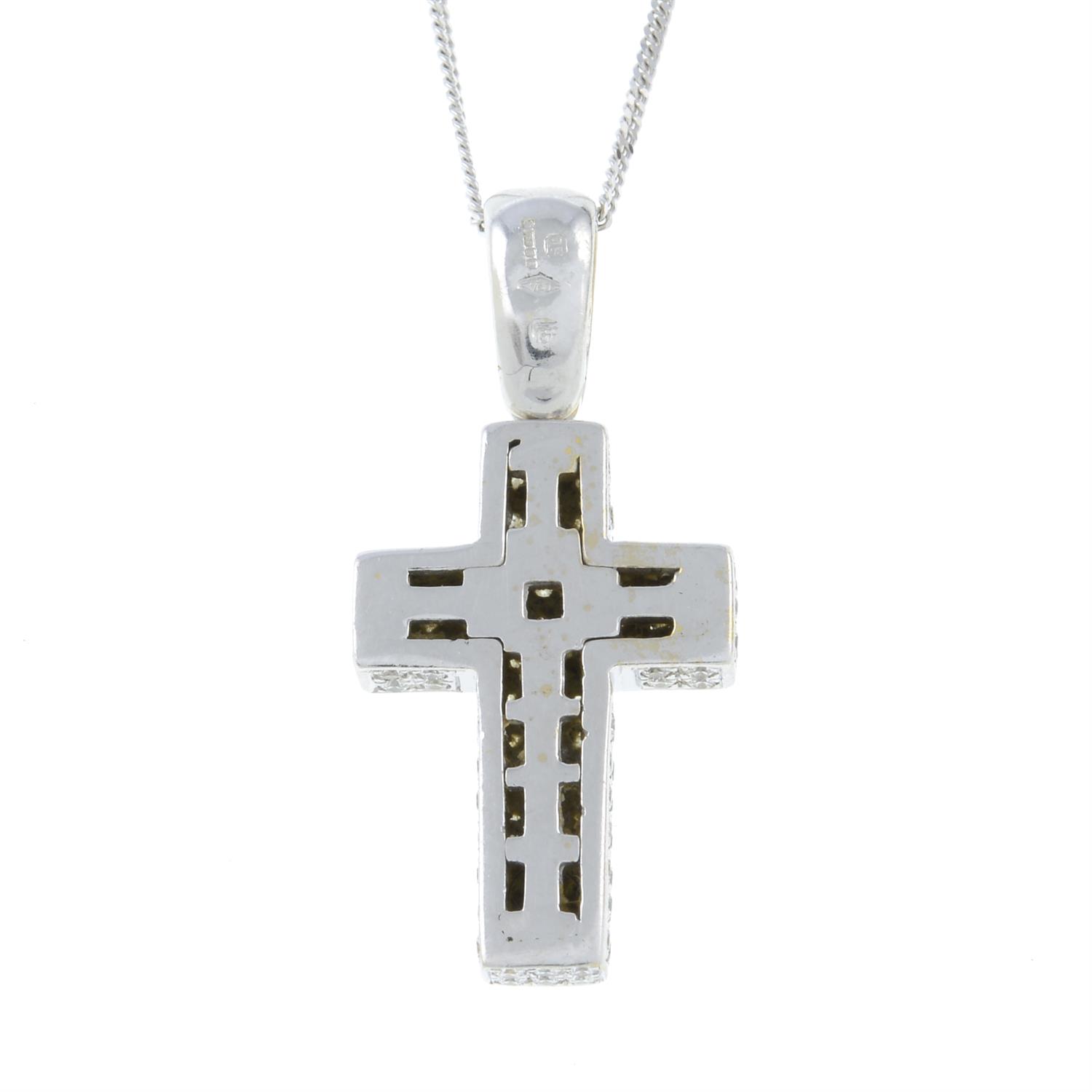 An 18ct gold pavé-set diamond cross pendant. - Image 2 of 3