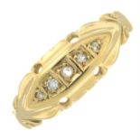 An 18ct gold diamond five-stone ring.