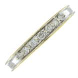 An 18ct gold diamond half eternity ring.