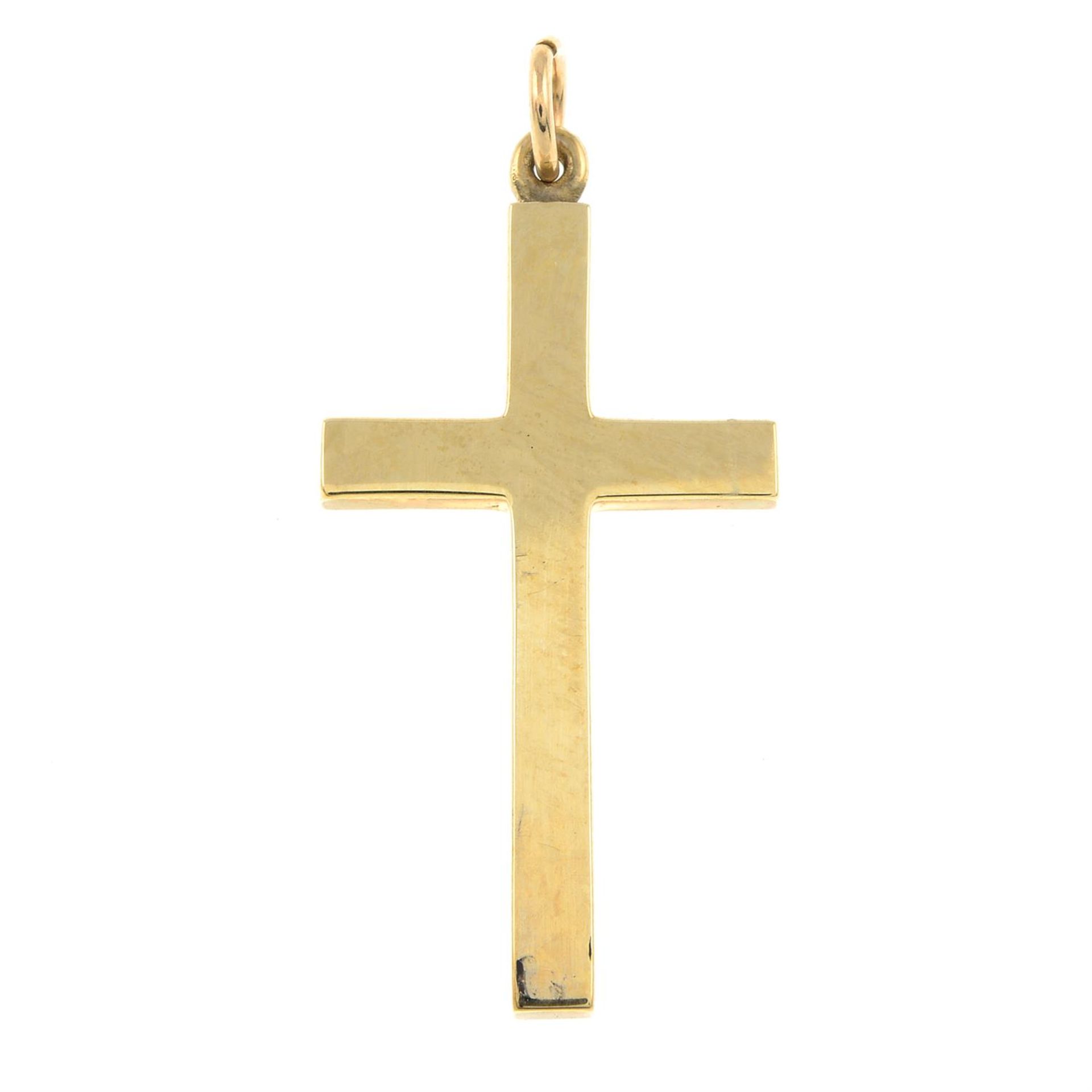 A 9ct gold cross pendant.