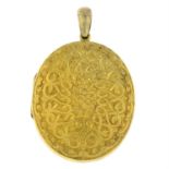 A late Victorian gold engraved locket pendant.