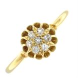 A mid Victorian 18ct gold old-cut diamond cluster ring.