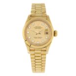 ROLEX - an 18ct yellow gold Oyster Perpetual Datejust bracelet watch, 26mm.