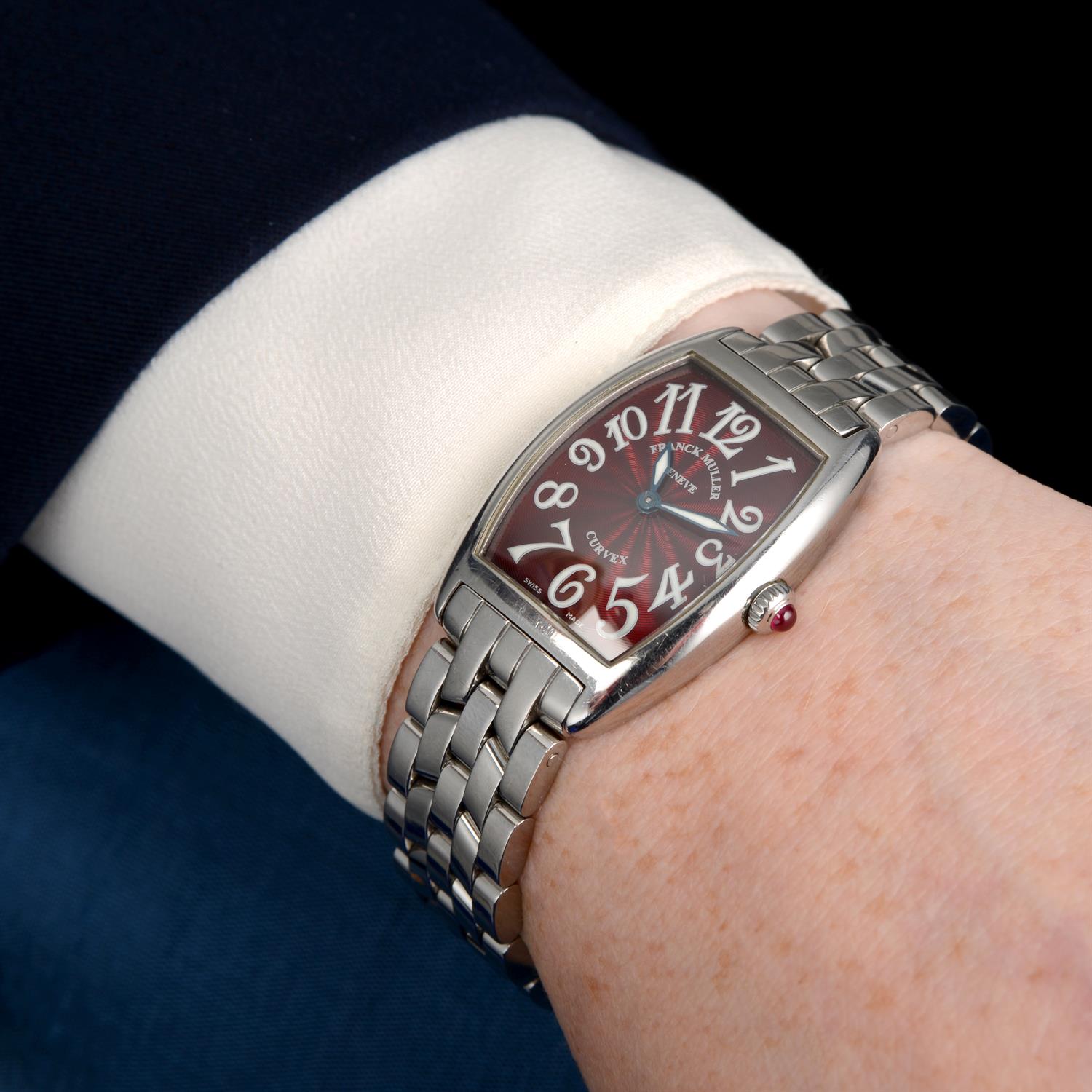 FRANCK MULLER - a stainless steel Cintree Curvex bracelet watch. 24x30mm. - Image 6 of 6