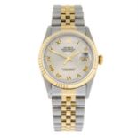 ROLEX- a bi-metal Oyster Perpetual Datejust bracelet watch, 36mm.