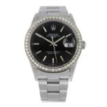 ROLEX - a stainless steel Oyster Perpetual Date bracelet watch, 34mm.