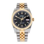 ROLEX - a bi-metal Oyster Perpetual Datejust bracelet watch, 36mm.