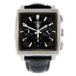 TAG HEUER - a stainless steel Monaco chronograph wrist watch, 38mm.