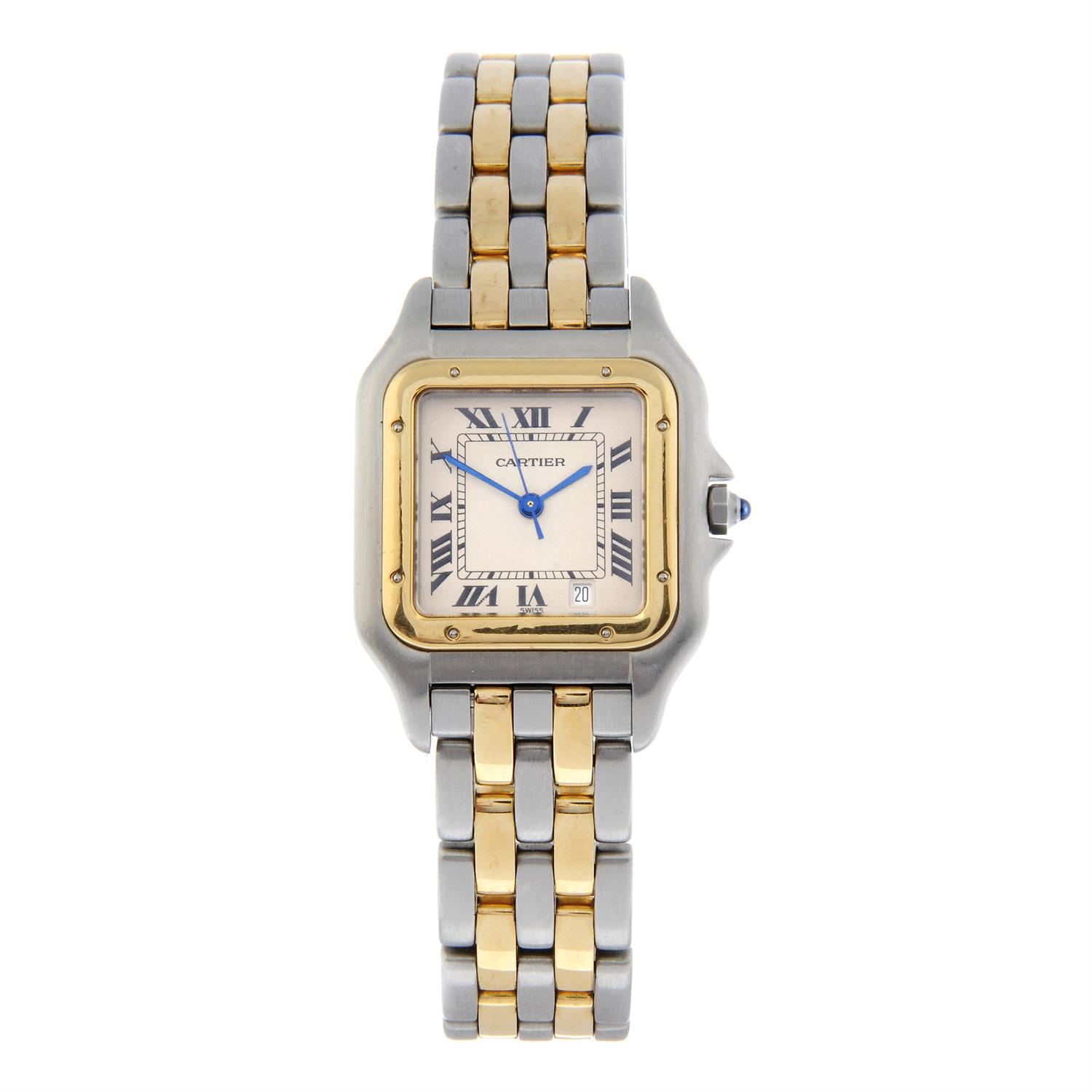 CARTIER - a bi-metal Panthere bracelet watch, 22mm.