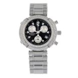 MONTEGA - a diamond set stainless steel Amore chronograph bracelet watch, 35x36mm.