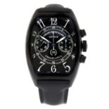 FRANCK MULLER - a PVD-coated stainless steel Casablanca wrist watch, 39x54 mm.