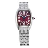 FRANCK MULLER - a stainless steel Cintree Curvex bracelet watch. 24x30mm.