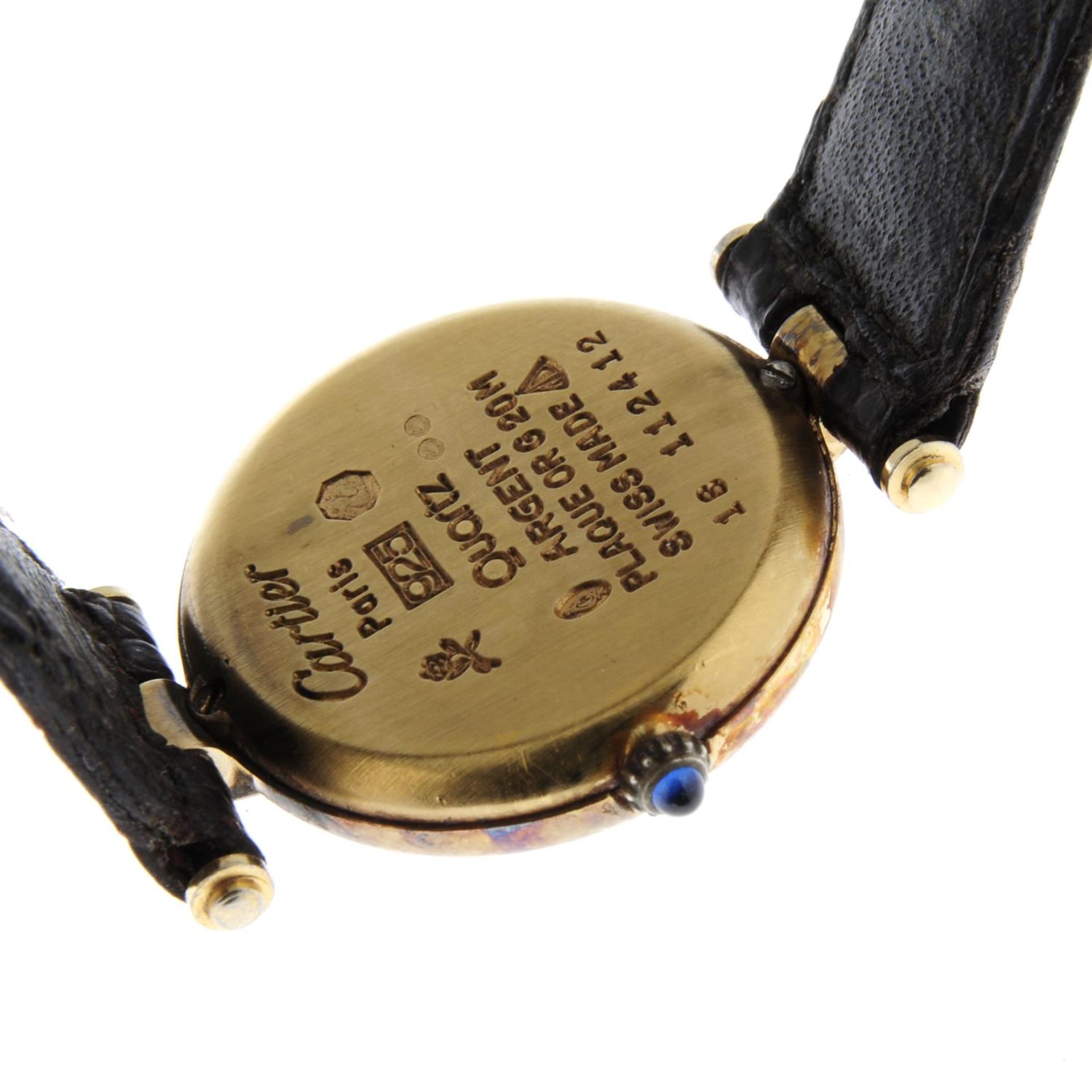 CARTIER - a gold plated silver Must de Cartier wrist watch, 24mm. - Image 2 of 5