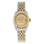 ROLEX - a bi-metal Oyster Perpetual Datejust bracelet watch, 26mm.