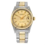 ROLEX - a bi-metal Oyster Perpetual Datejust bracelet watch, 36mm.