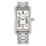 CARTIER - an 18ct white gold Tank Americaine XL bracelet watch, 26x44mm.