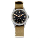 BUREN - a nickel plated military issue 'The Dirty Dozen' wrist watch, 36mm.