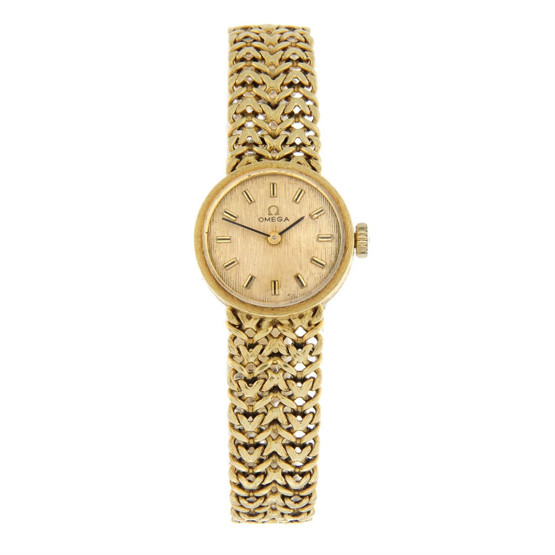 OMEGA - an 18ct yellow gold bracelet watch, 21mm.